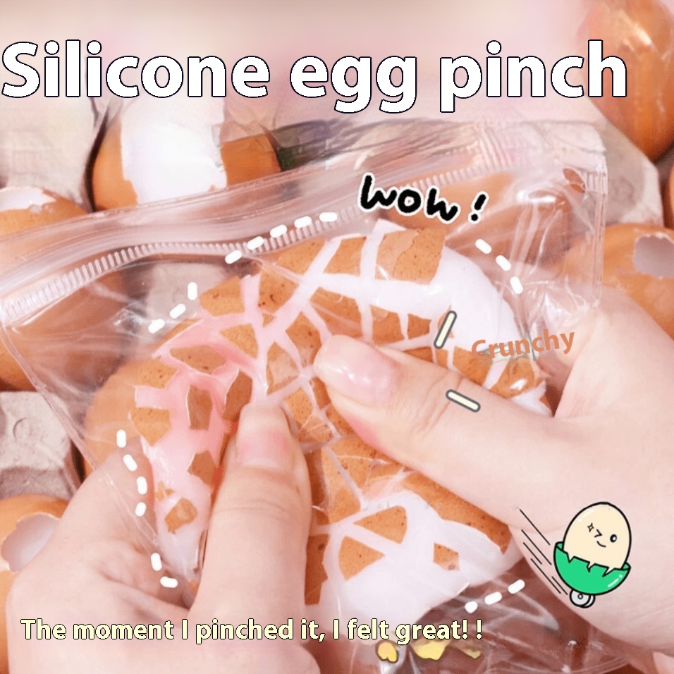 Title 1, Simulation Silicone Egg Squeezing Toy Decompres...