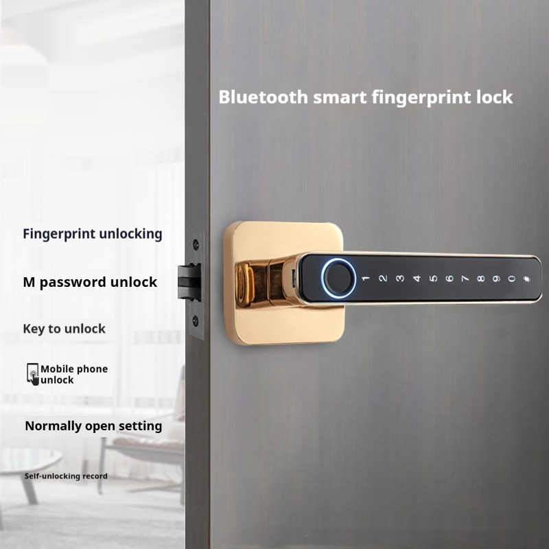 Title 5, Bedroom Password Lock Wooden Door Smart Fingerp...