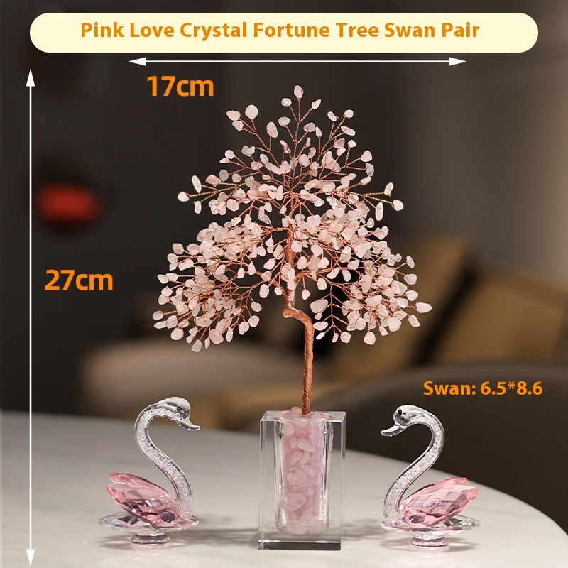 Pink Crystal Willow Swan