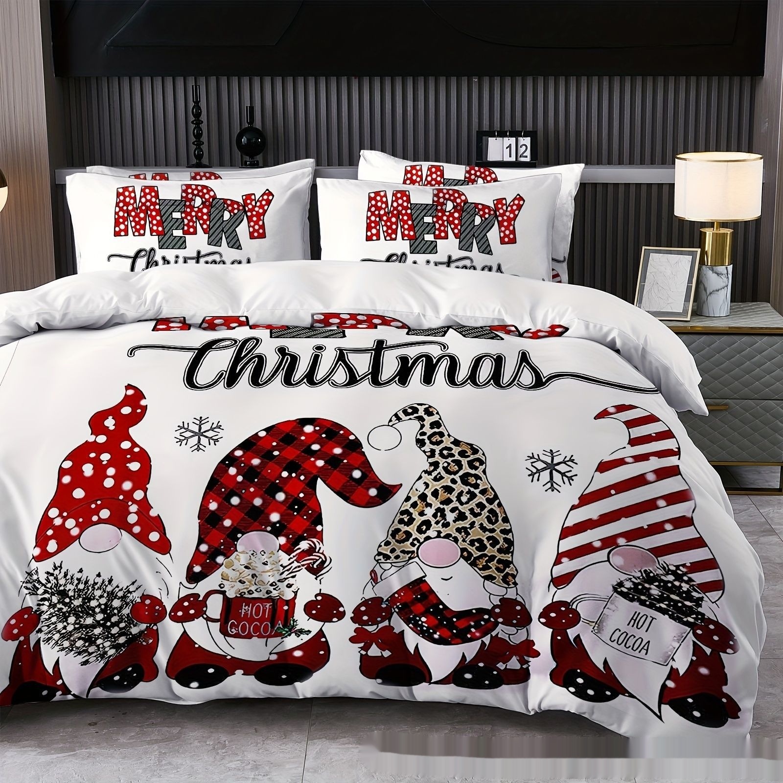 Title 2, Digital Printing Christmas Holiday Pattern Bedd...