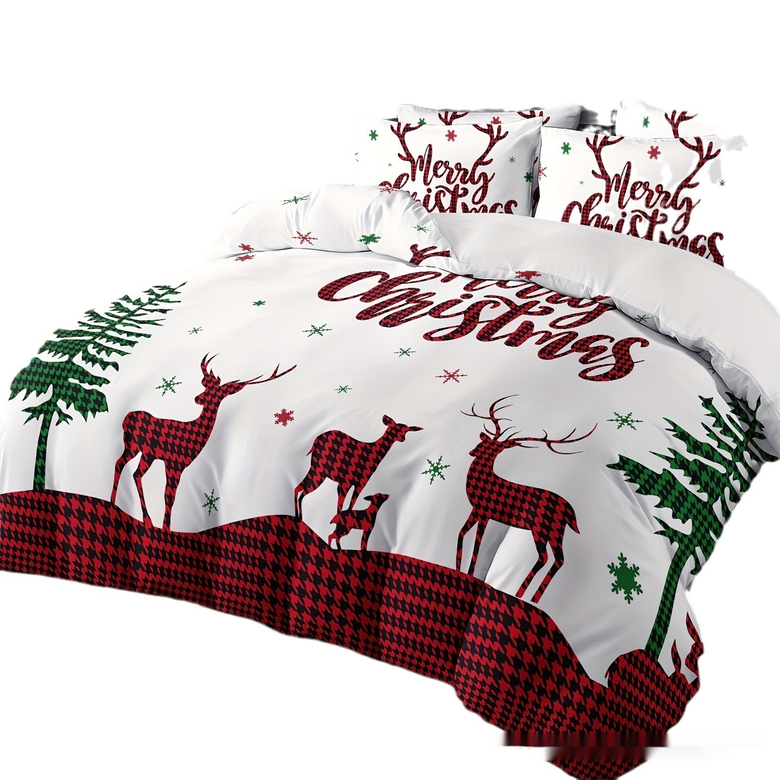 Title 7, Digital Printing Christmas Holiday Pattern Bedd...