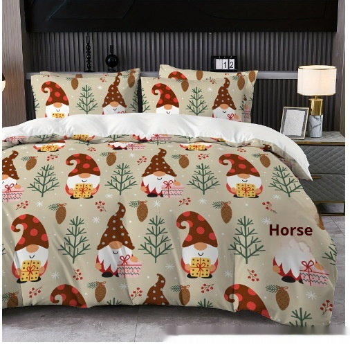 Title 5, Digital Printing Christmas Holiday Pattern Bedd...