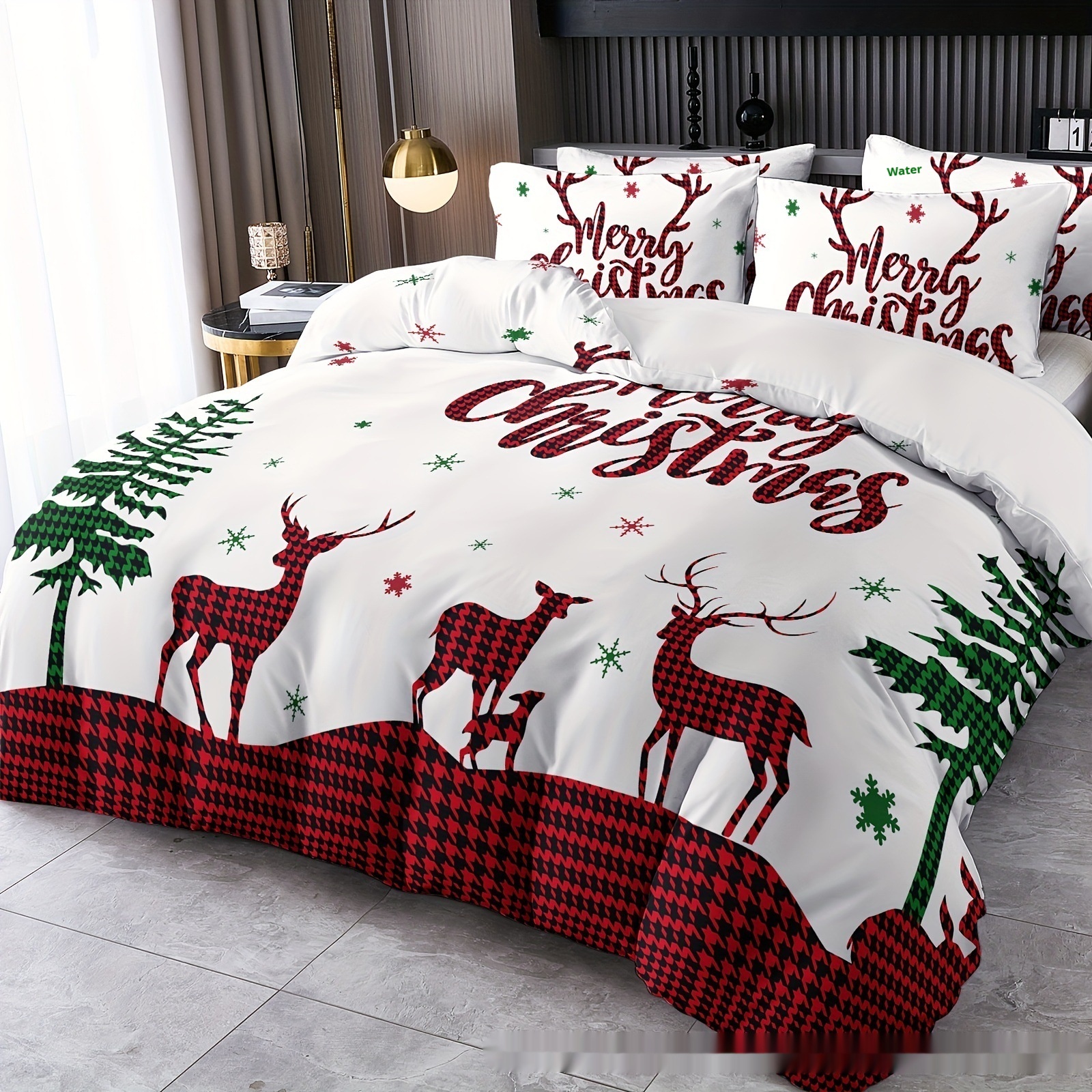 Title 3, Digital Printing Christmas Holiday Pattern Bedd...