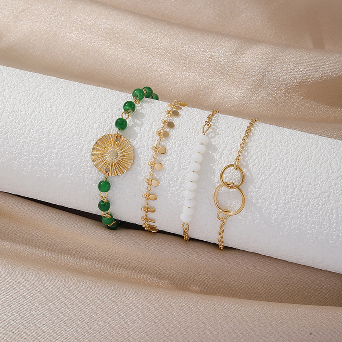 Alloy geometric plating bracelet