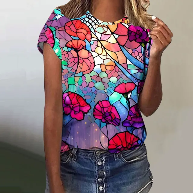 Digital Printing Butterfly Short Sleeve Dxxtch5313 - Shop at LoveMi