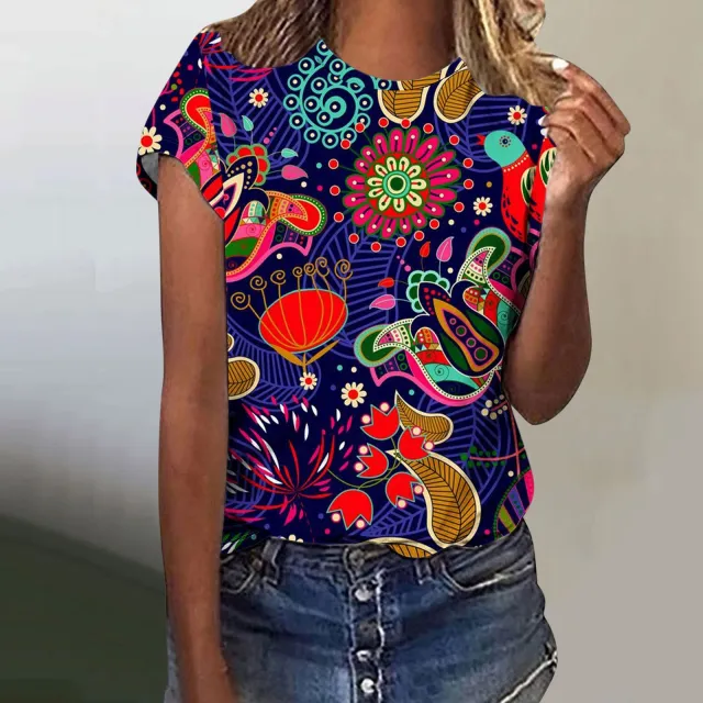Digital Printing Butterfly Short Sleeve Dxxtch5309 - Shop at LoveMi