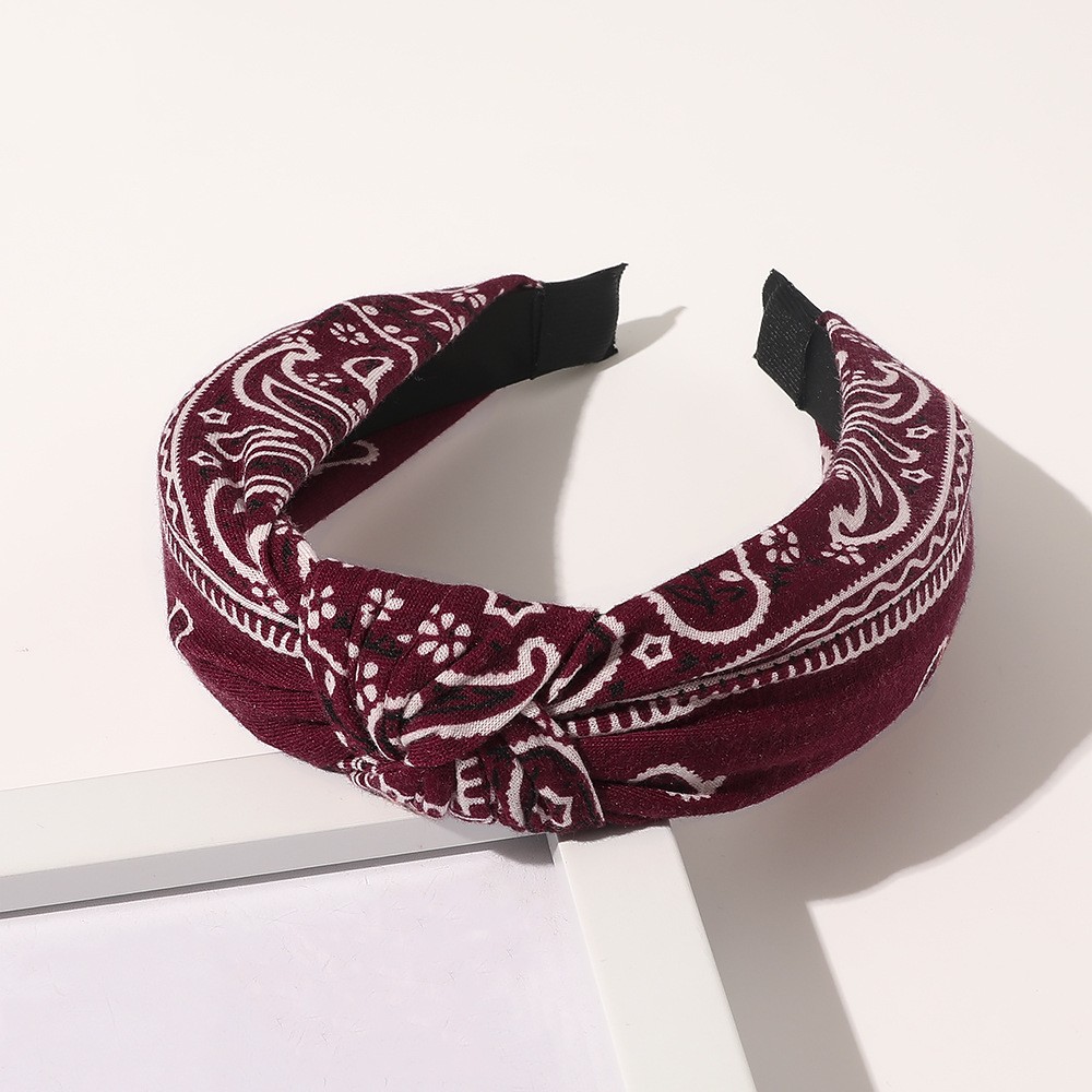 Cashew Hair Band Wine Red