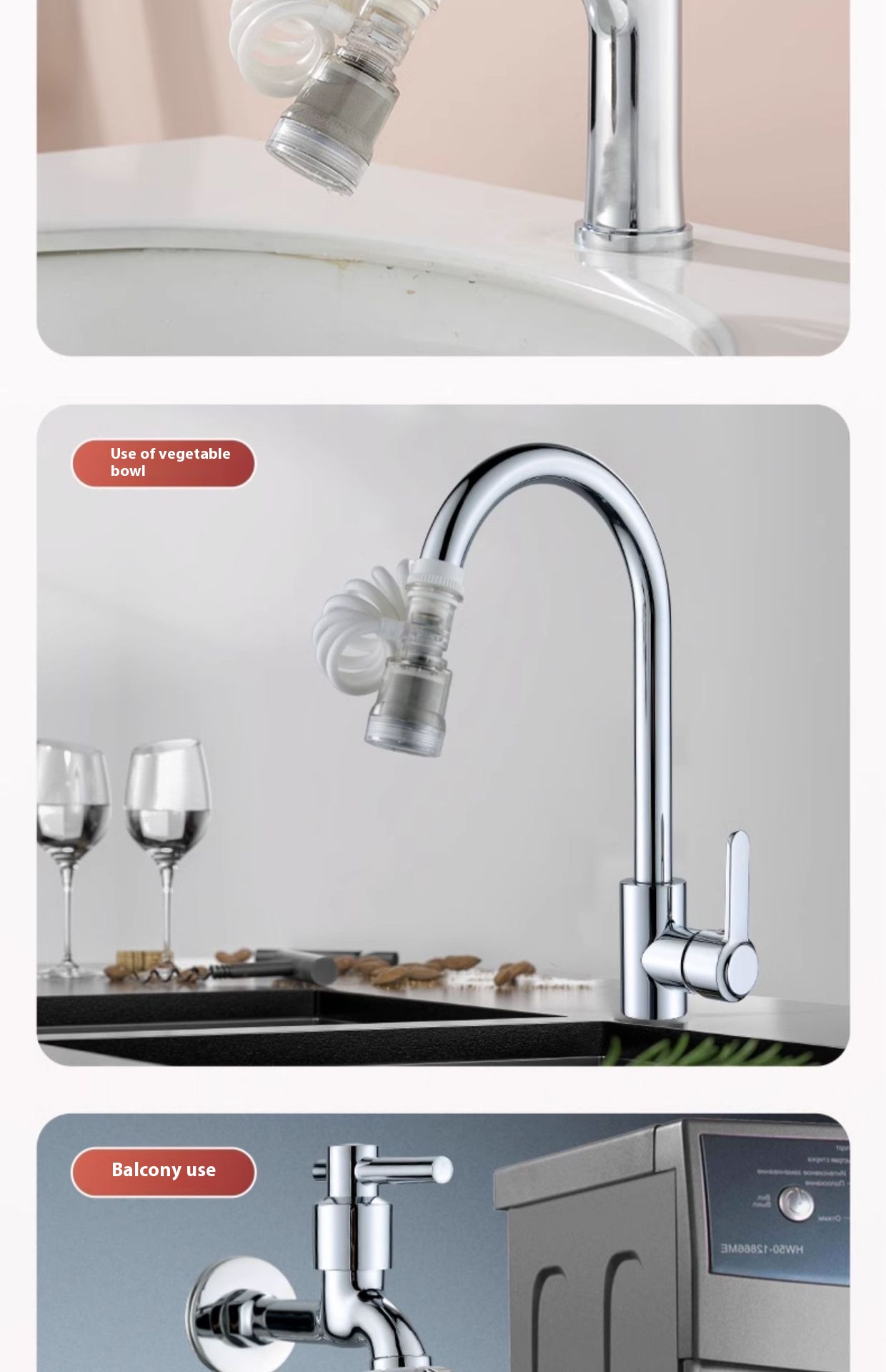 Title 2, Filter Wash Basin Universal Faucet Water Outlet...