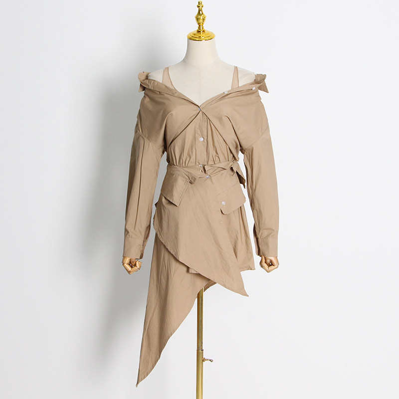 Mesh sling irregular shirt skirt