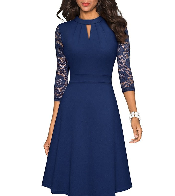 Stand-Up Collar Commuter Big Swing A-Line Skirt