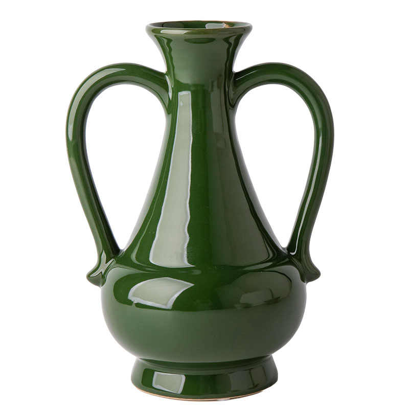 Title 5, Vintage Green Binaural Ceramic Vase table decor...