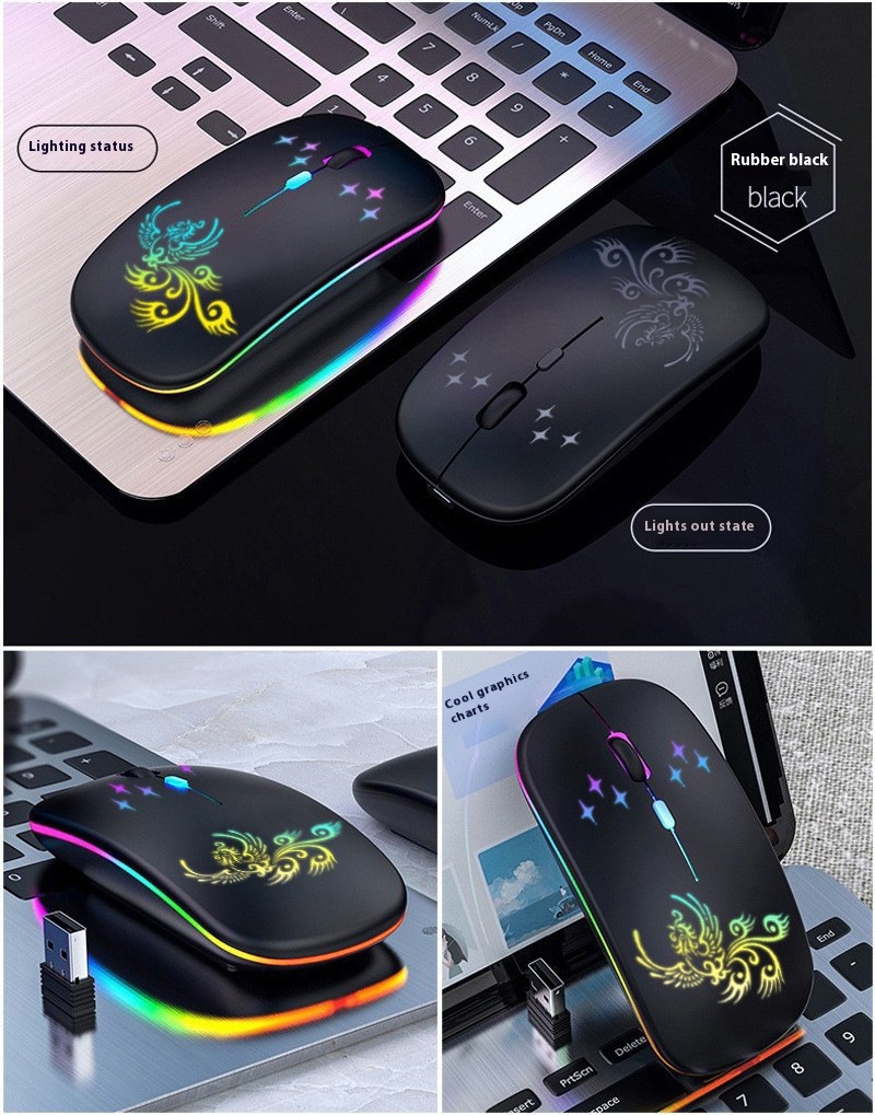 Title 2, Rechargeable Wireless Bluetooth Luminous Mouse