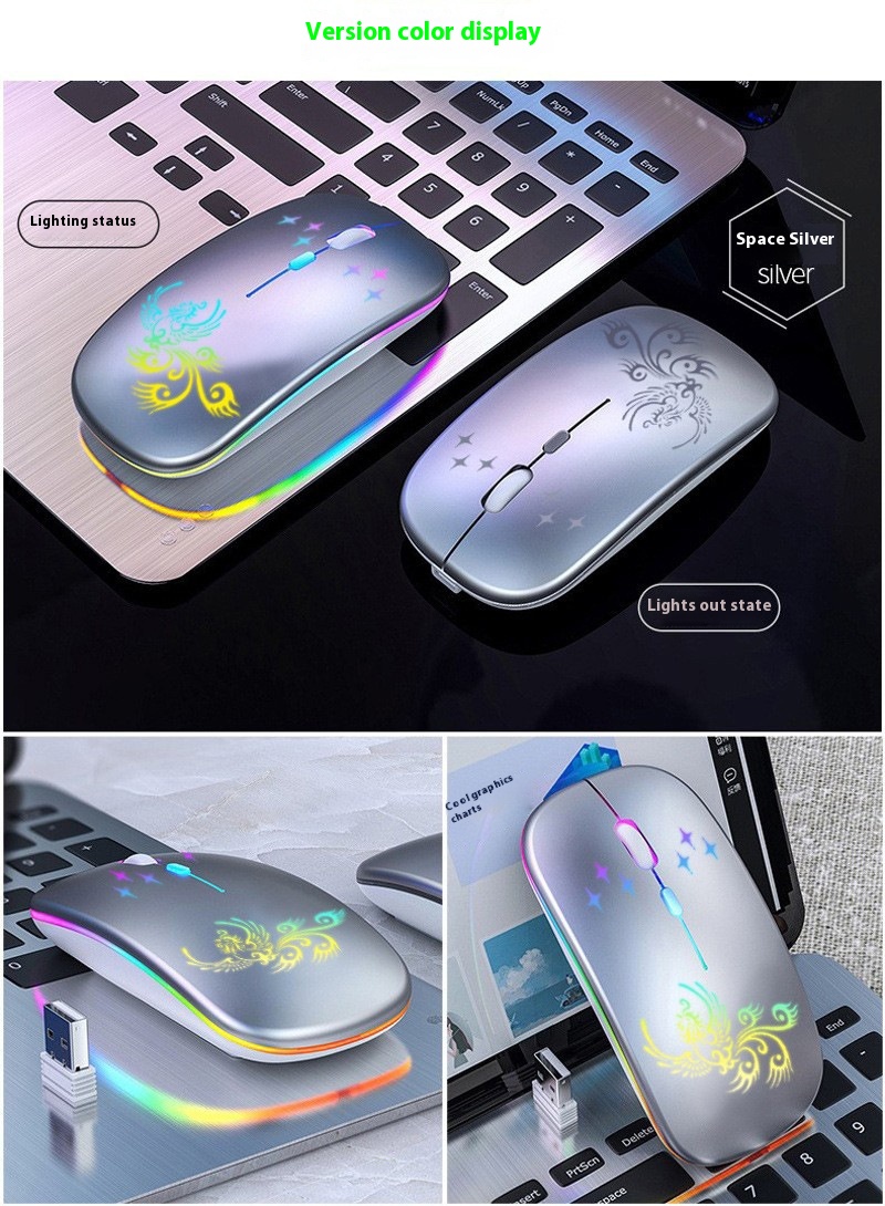 Title 4, Rechargeable Wireless Bluetooth Luminous Mouse