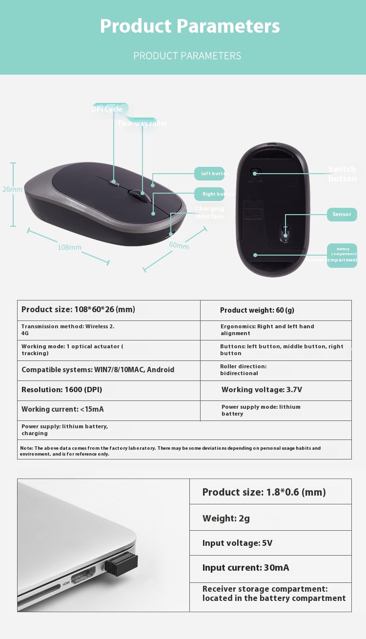 Title 1, Wireless Mute For Mobile Phone Laptop Ultra-thi...