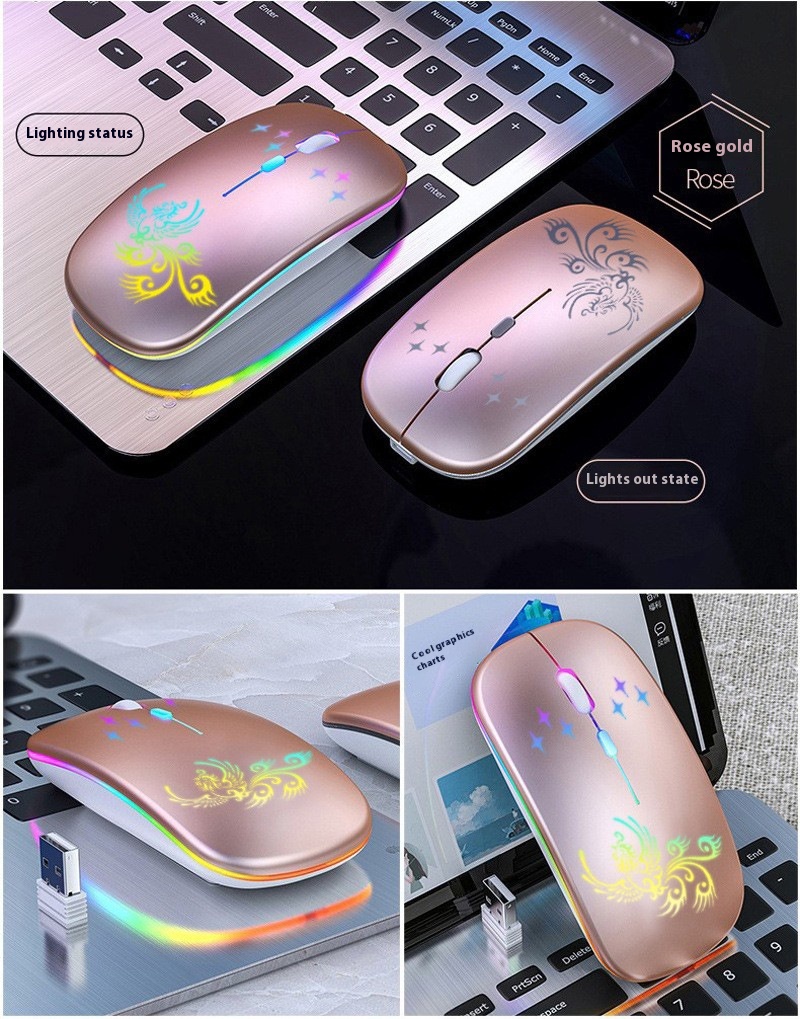 Title 10, Rechargeable Wireless Bluetooth Luminous Mouse