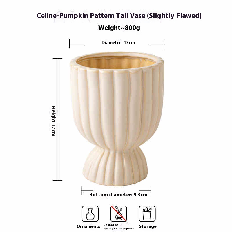 Pumpkin Pattern Goblet Vase