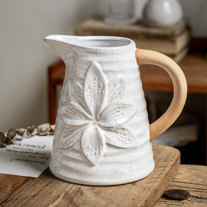 Title 4, Embossed Ceramic Flower Pot Art Flower Containe...