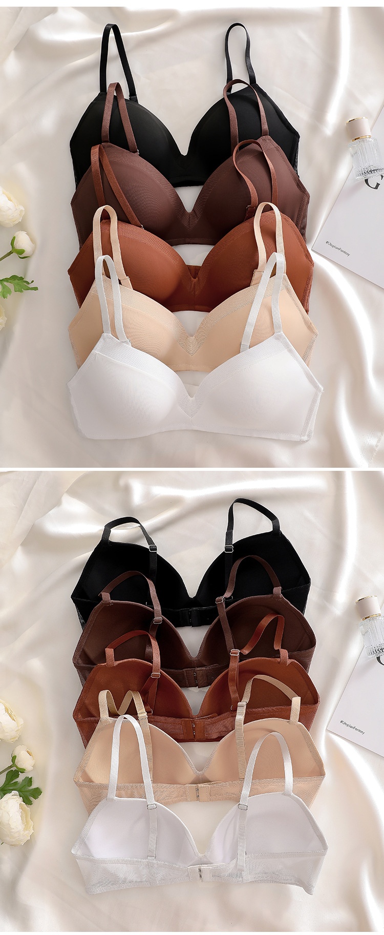 Title 9, Push Up Comfort Pure Color Mesh Backless Bra