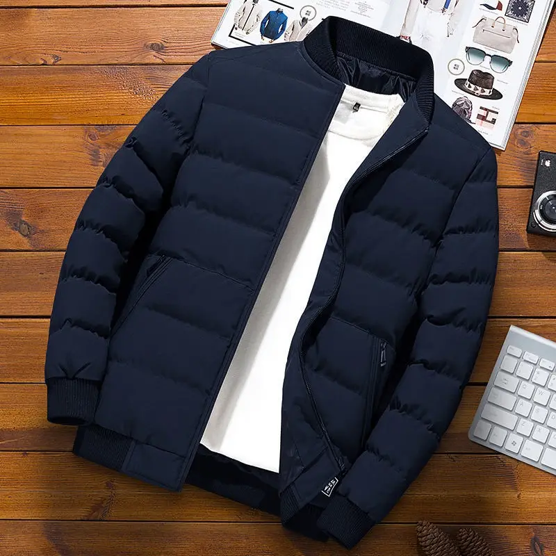 New Men's Coat Slim Fit Handsome Cotton Suit Thickened Padded Jacket