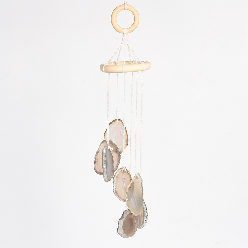 Title 10, Irregular Color Agate Slice Wind Chimes Home De...