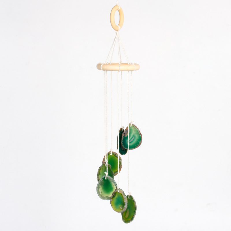 Title 3, Irregular Color Agate Slice Wind Chimes Home De...