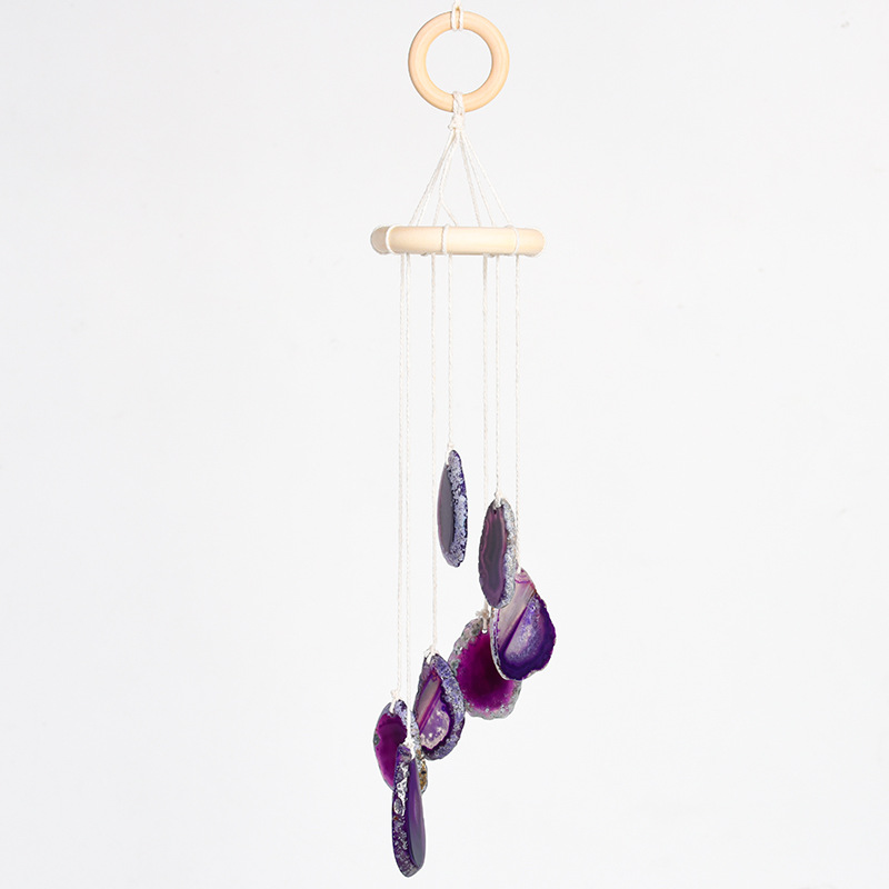 Title 5, Irregular Color Agate Slice Wind Chimes Home De...