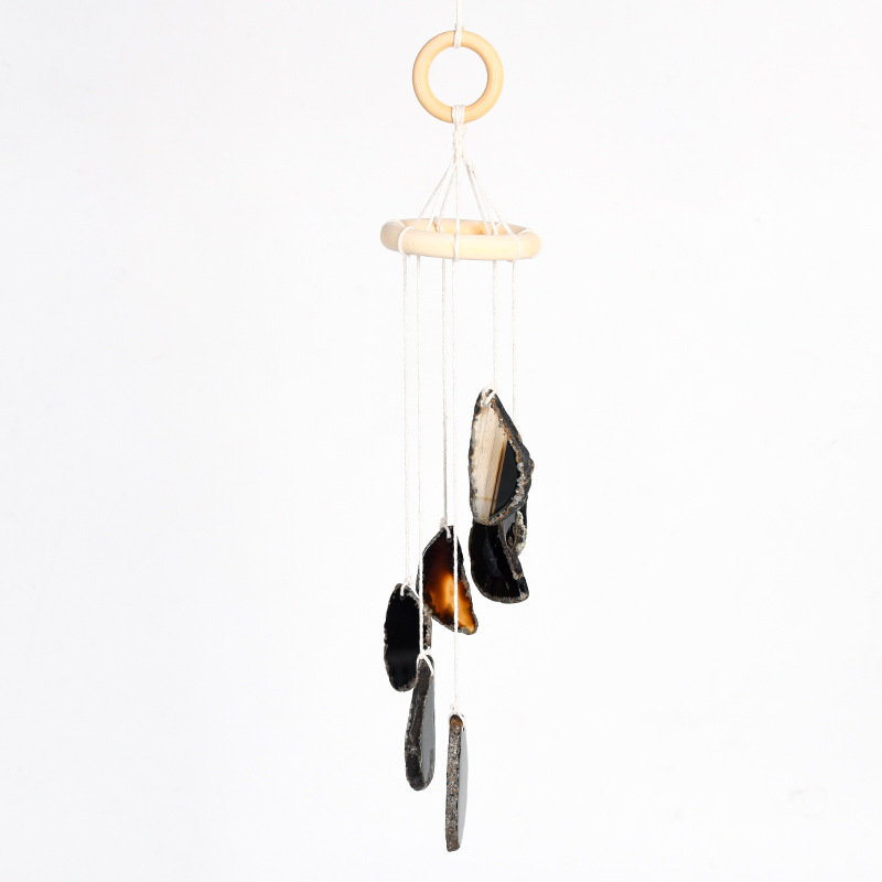 Title 1, Irregular Color Agate Slice Wind Chimes Home De...