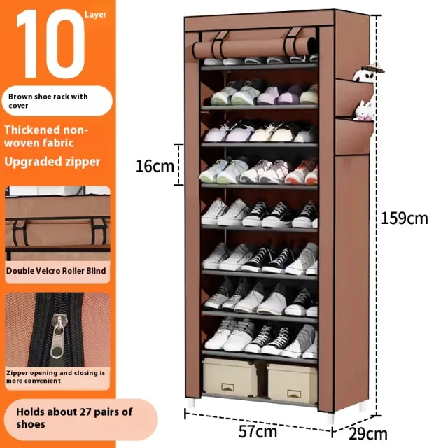 Dustproof Multi layer Door Household Storage Shoe Rack Coffee - Shop at LoveMi