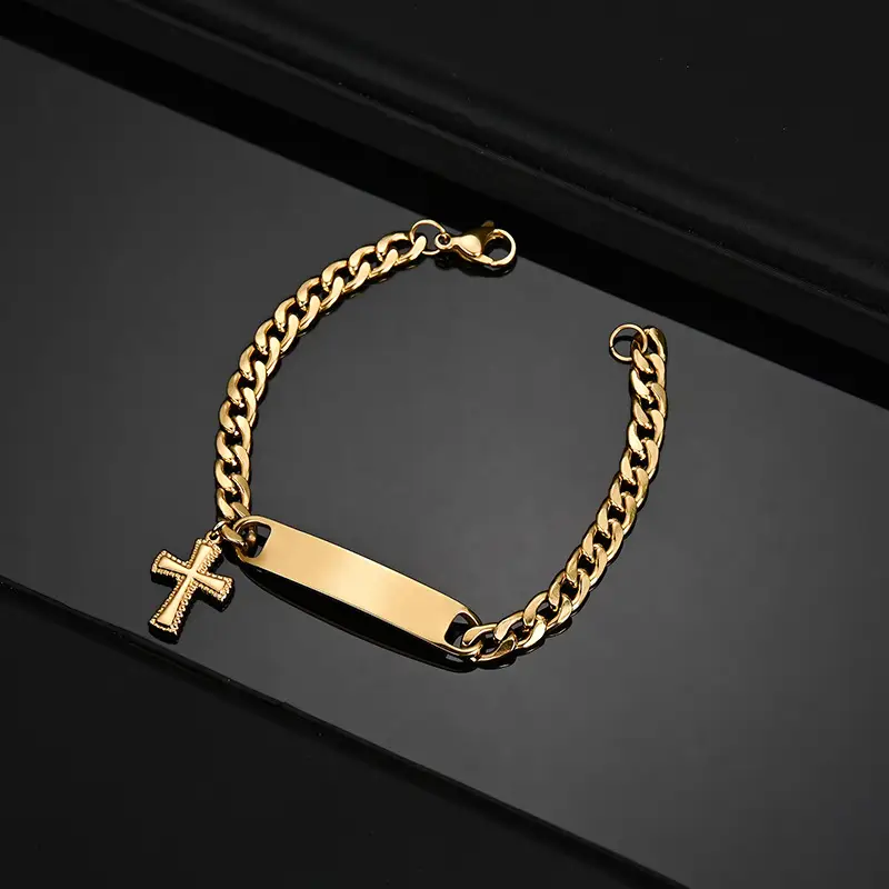 A Simple Men's And Women's Curved Sign Engraved Bracelet With DIY Letters