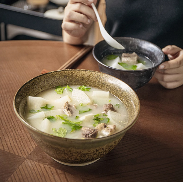 Retro Open Ramen Bowl Ceramic Large Anti-scald Noodle Bowl Slightly Flaw