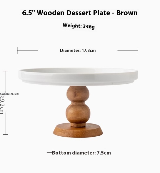 Title 2, Vintage Wooden Handle High Foot Fruit Plate Cer...