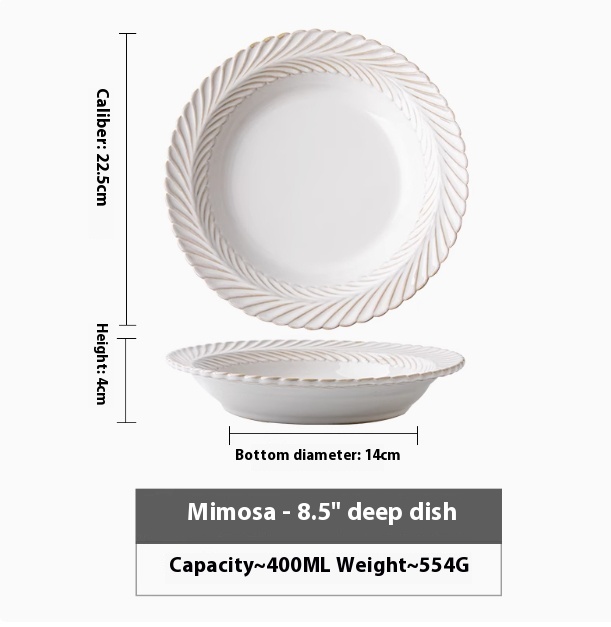 Title 6, Embossed Ceramic Deep Plate Soup Plate Swing Pl...