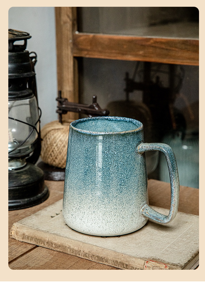 Title 12, Art Kiln Baked Mug With Cover With Spoon Cup La...