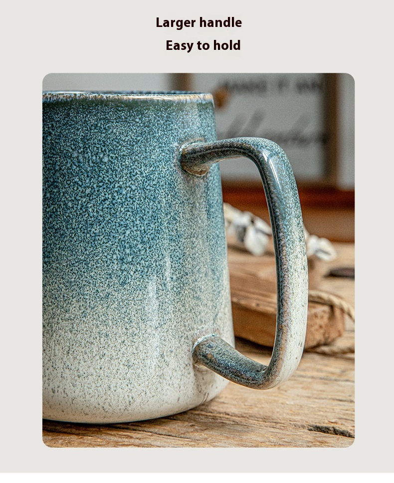 Title 5, Art Kiln Baked Mug With Cover With Spoon Cup La...