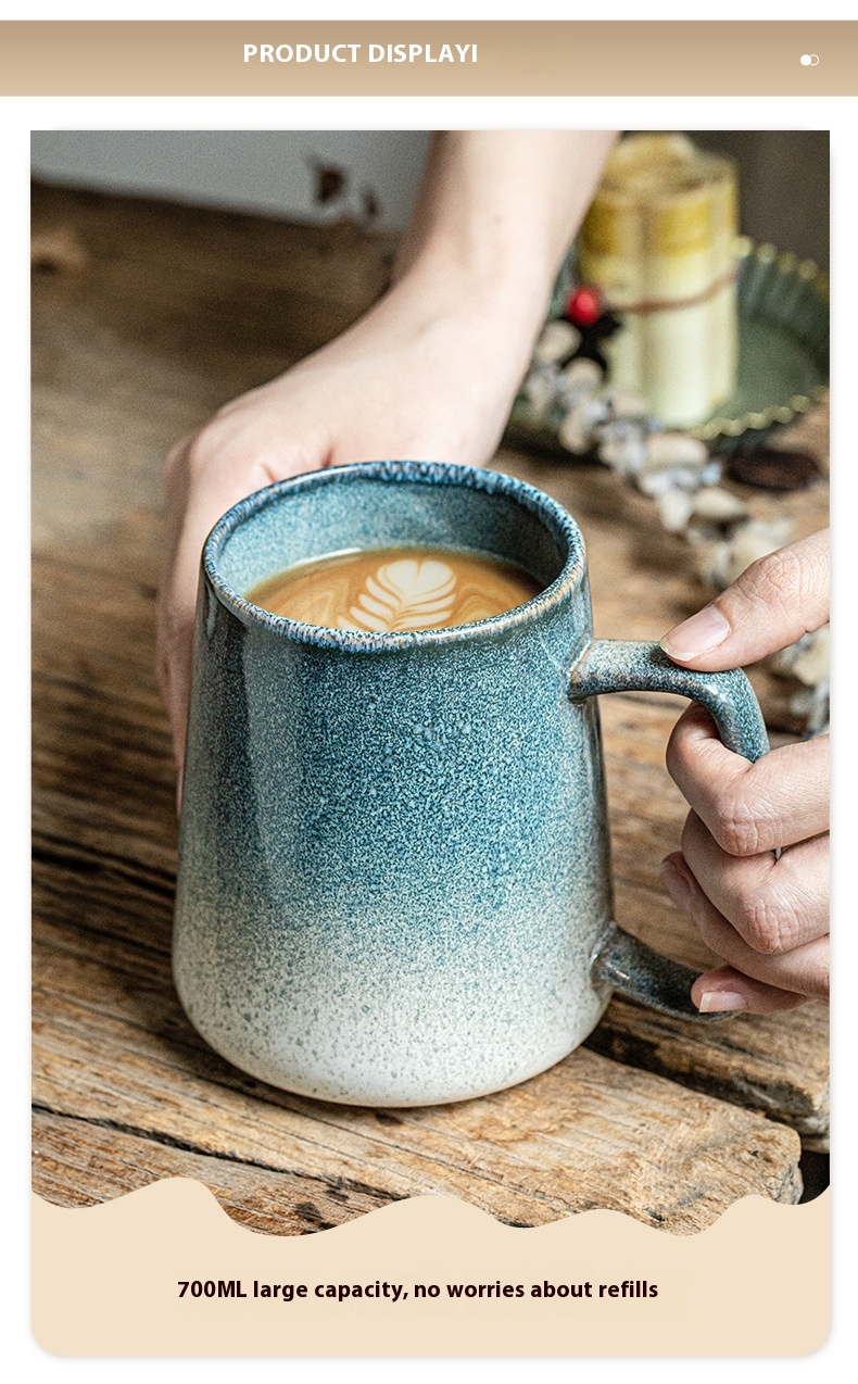 Title 11, Art Kiln Baked Mug With Cover With Spoon Cup La...