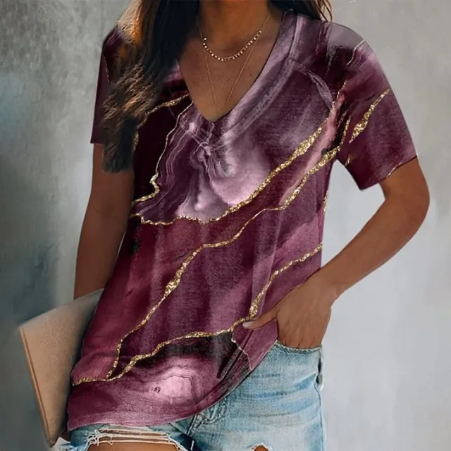 3D Printed Loose Short Sleeve Style 22 L - Shop at LoveMi