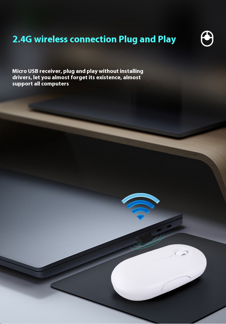 Title 3, Wireless Dual-mode Bluetooth Pebble Mouse