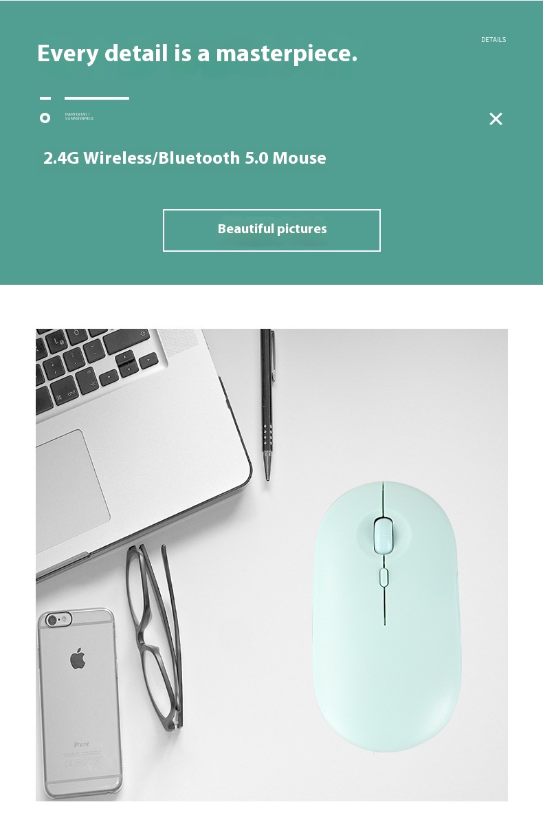 Title 6, Wireless Dual-mode Bluetooth Pebble Mouse