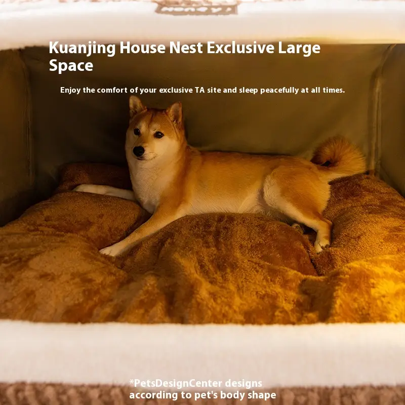 Warm Fleece Pet House Bed For Cats And Dogs