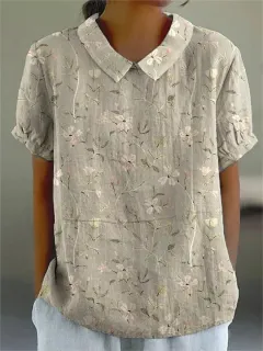 Ladies New Lapel Loose Casual Short-sleeved Top - D758-Xxl - View 1
