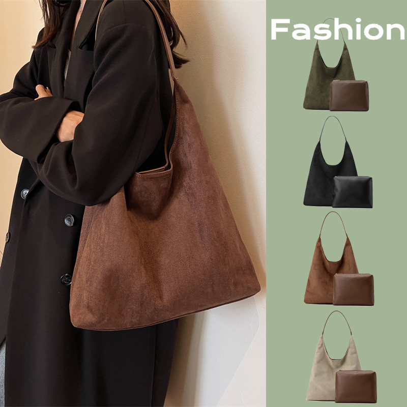 One-shoulder Underarm Bag Women's Large Capacity Shoulder Bag Solid Color Simple Casual Commuter Bag - CJdropshipping