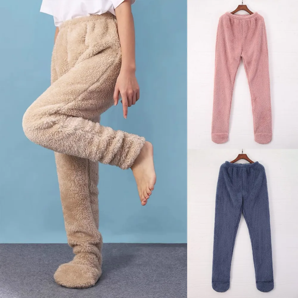 Women Coral Fleece Socks Leggings Winter Warm Sleepwear Ankles