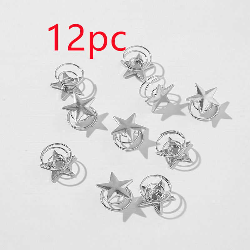 12pc Pentagram Silver