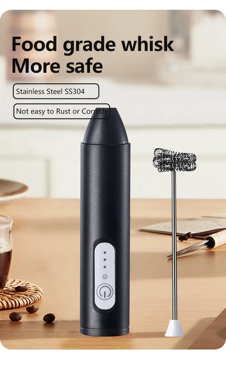 Title 6, Electric Milk Frother Coffee Handheld Wireless ...