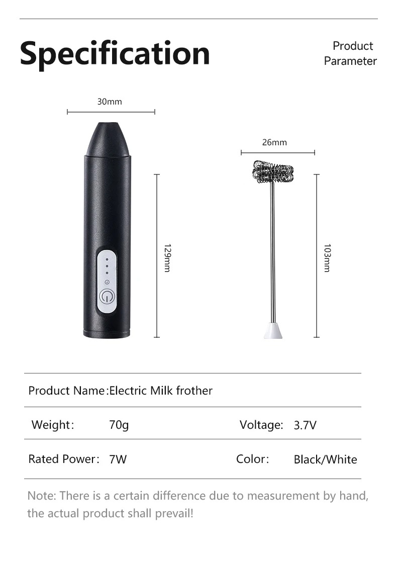 Title 8, Electric Milk Frother Coffee Handheld Wireless ...