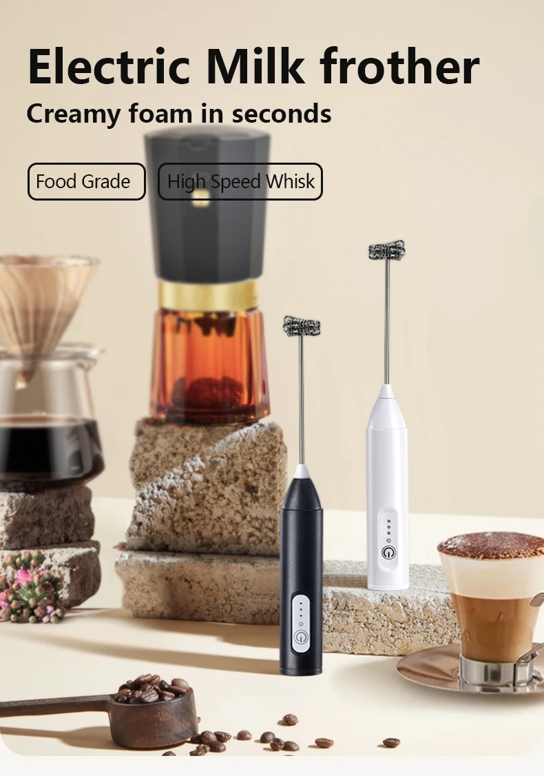 Title 1, Electric Milk Frother Coffee Handheld Wireless ...