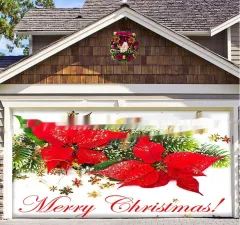 Christmas Background Fabric Garage Door Decoration Holiday Party Banner Tapestry - Sd084 - View 1