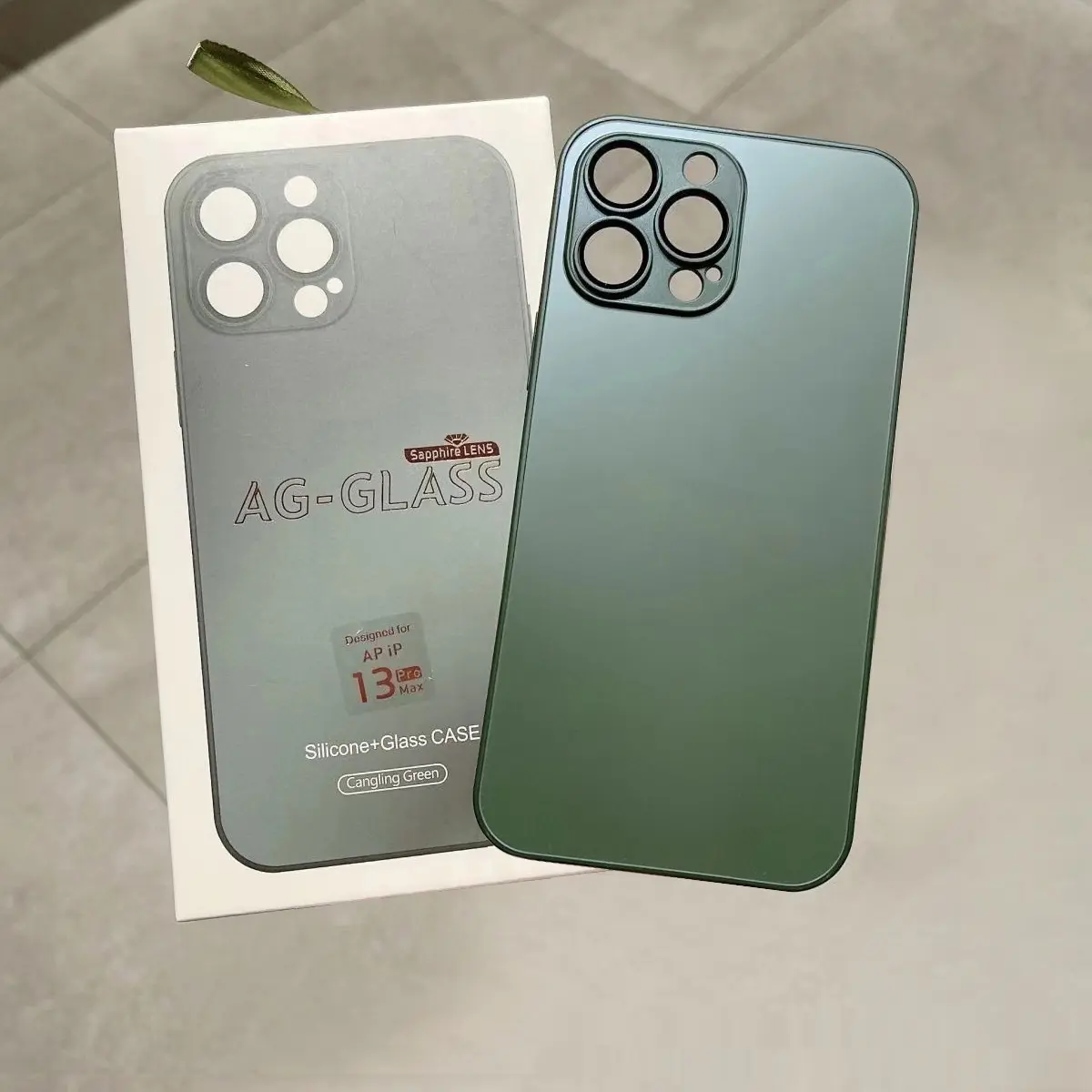 Frosted Glass Primary Color Comes With Lens Protector Phone Case
