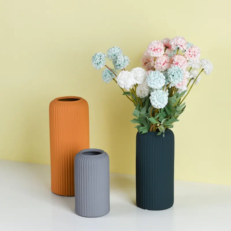 Modern Minimalist Ceramic Vase Morandi Wide Mouth