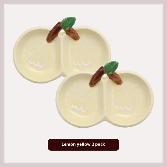 Ceramic Saucer Dish Refreshments Saucer Lemon Yellow 2 Pack - Shop at LoveMi
